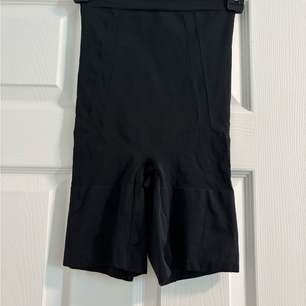 SPANX Black and Gray Biker Shorts